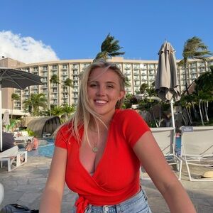 Aritzia Orange/Red Wrap Top